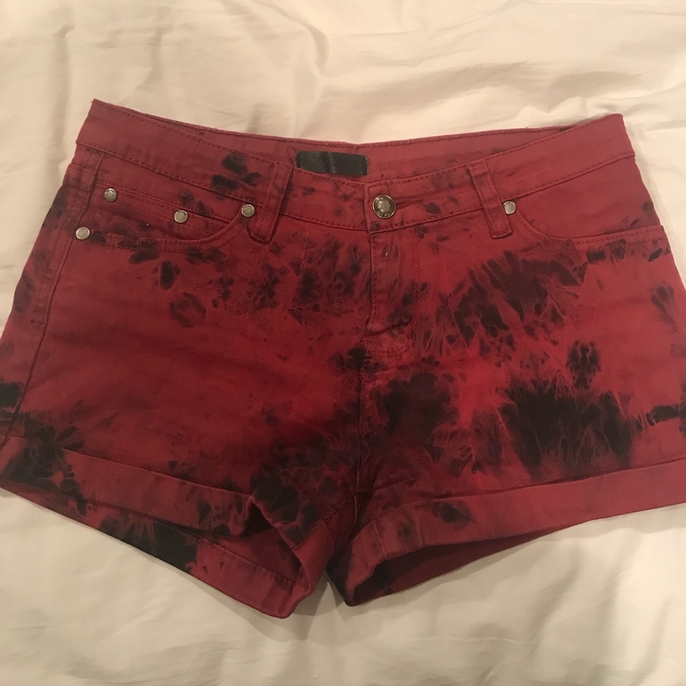 Red and black shorts size 27